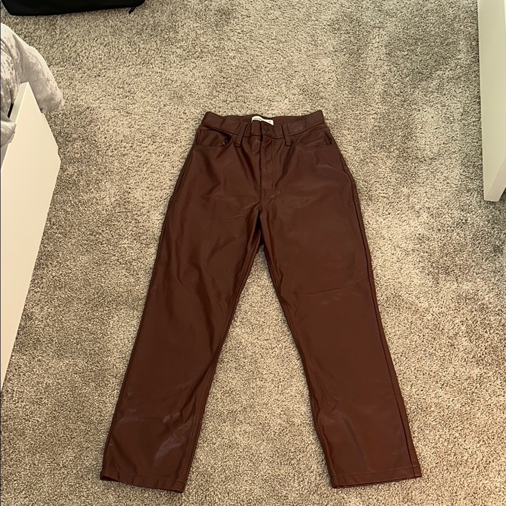 Abercrombie & Fitch Chestnut Leather Trousers